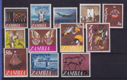 Sambia 1968 Einheimische Motive Mi.-Nr. 39-50 Postfrisch ** - Zambia (1965-...)