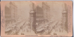 PHOTO STEREOSCOPIQUE- RANDOLPH STREET- CHICAGO- REF X3051 - Stereo-Photographie