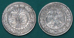 50 Reichpfennig 1928 J Weimar - Jäger 324   (18407 - 50 Rentenpfennig & 50 Reichspfennig