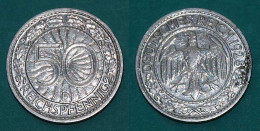 50 Reichpfennig 1928 D Deutsches Reich Weimar - Jäger 324   (18413 - 50 Rentenpfennig & 50 Reichspfennig