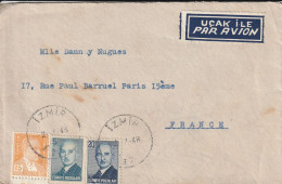 TURQUIE - LETTRE D'IZMIR  Le 02/07/1948 Pour Paris - Storia Postale