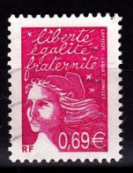 Variété Sans Bande De Phosphore, Sur Timbre 0,69€ Rose Marianne De LUQUET Oblitéré N°3454 - 1997-2004 Marianne (14. Juli)