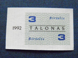 3 Talonas 1992 Lithuania June - Litauen