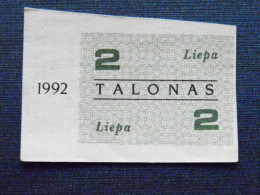 2 Talonas 1992 Lithuania July - Litauen