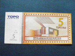 TOPO Centrum Shop Coupon 5 Litas (litai) 2011  Lithuania Building Map - Litouwen