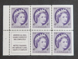 CANADA BLOC DE 5 X YT 270 NEUFS**MNH + UN TIMBRE  PUBLICITAIRE" ELISABETH II" ANNÉE 1954 - Nuevos