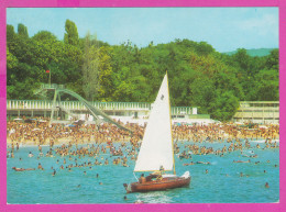 308434 / Bulgaria - Varna Warna - The Central Sea Baths , Sailing Boat , Water Slide Many People PC 1976 Bulgarie  - Voile