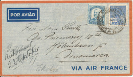 Brazil Air Mail Cover Sent To Denmark 1939 Via Air France - Poste Aérienne