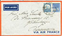 Brazil Air Mail Cover Sent To Denmark 11-11-1939 Via Air France - Luchtpost