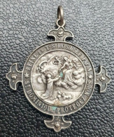 Pendentif Médaille Religieuse Début XXe "Notre-Dame De Lourdes / Saint Dominique" Religious Medal - Religion & Esotérisme