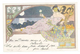 LESSIEUX - Femme Art Nouveau - Salambo - Bijoux Et Clair De Lune (1) - Lessieux