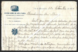 Barril, Vinho, Uvas Da Vila Da Marmeleira, Rio Maior. 1934. Fatura. Wine, Grapes From Vila Da Marmeleira. Wine Invoice. - Portugal