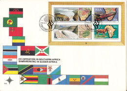 RSA South Africa FDC 15-2-1990 Co-Operation In Southern Africa Souvenir Sheet With Cachet - FDC