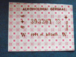 Lithuania Alkohol Drinks Coupon 1991 June - Lithuania