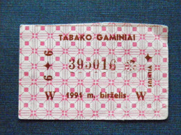 Lithuania Tobacco Coupon 1991 June - Lituanie