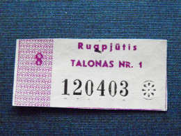 Talonas Lithuania Food Coupon Nr.1 August - Lituania