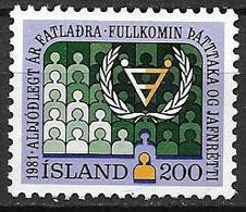 Islande 1981 N° 523 Neuf Année Des Handicapés - Unused Stamps