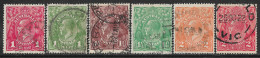 1914-1924 AUSTRALIA Set Of 6 USED STAMPS (Scott # 21,23-25,27,28) CV $13.75 - Used Stamps
