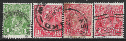 1926-1930 AUSTRALIA SET OF 4 USED STAMPS (Scott # 67b,68,68c,71) CV $7.75 - Oblitérés