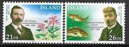 Islande 1989 N° 663/664 Neufs Histoire Naturelle, Célèbrités - Ungebraucht