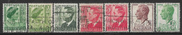 1950-1952 AUSTRALIA SET OF 7 USED STAMPS (Scott # 230,231,233-236,238A) - Gebraucht