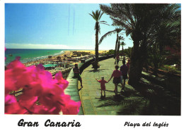 PLAYA DEL INGLES, CANARY ISLANDS, BEACH, RESORT, SPAIN, POSTCARD - Andere & Zonder Classificatie