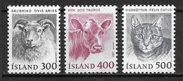 Islande 1982 N° 533/534 Neufs Animaux Mouton, Vache Et Chat - Nuovi