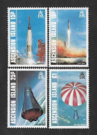 SD)1987 ASCENSION  25TH ANNIVERSARY OF THE FIRST AMERICAN CRENNED SPACE FLIGHT, 4 STAMPS MNH - Ascensione