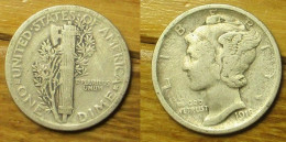 USA - 1 Dime 1918 - 1916-1945: Mercury (kwik)