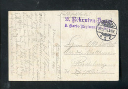 "DEUTSCHES REICH" 1914, AK Per Feldpost, Violl. L2 "2. Rekruten-Div. 5. Garde-Regiment", Stegstempel "SPANDAU" (60060) - Feldpost (postage Free)