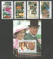 TURKS & CAICOS 1991 ROYALTY ROYAL QUEENS 65TH BIRTHDAY SET & SHEET MNH - Turks And Caicos