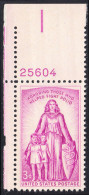 !a! USA Sc# 1087 MNH SINGLE From Upper Left Corner W/ Plate-# 25604 (a2) - Polio - Ungebraucht