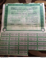 Egypt 1959 , Rare , 5 Actions Of The National Metal Industries , Authentic With Nice Cancels - Industrie