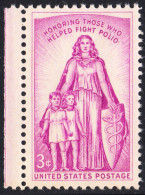 !a! USA Sc# 1087 MNH SINGLE W/ Left Margin - Polio - Nuevos