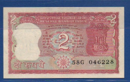 INDIA - P. 53Ac2 – 2 Rupees ND, UNC-,  Serie 58G 046228 - Plate Letter A Signature: Malhotra (1985-1990) - India