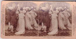 Carte Stéréoscopique  -  Danse De Salon  - Gallans Et Belles - Cartoline Stereoscopiche