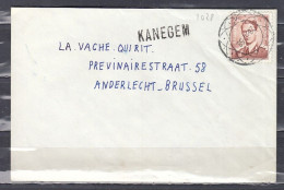 Brief Naar Anderlecht Brussel Met Langstempel Kanegem - Griffes Linéaires