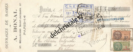 75 0829 PARIS SEINE 1926 Ouvrages De Dames A. BONAL 37 Bld Saint-Jacques Dest. Mme PAROTAUD à Limoges - Lettres De Change