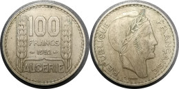 Monnaie Algérie - 1952 - 100 Francs Turin - Argelia