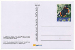 Latvia, ** MNH Stationery Postcard / Butterfly, Red Admiral, Vanessa Atalanta, Munich - Lettonie