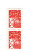 Luquet TVP Rouge Roulette La Poste YT 3084d + Da : TYPE II En Paire Dont N° Rouge Au Verso. Cote YT > 8.50 €. - Unused Stamps