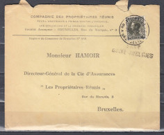 Brief Van Bruxelles (Q.L.) Naar Bruxelles Met Langstempel Sart Dame Avelines - Linear Postmarks