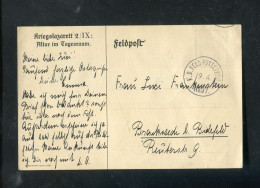 "DEUTSCHES REICH" Bild-Feldpostkarte "Kriegslazarett 2/IX", Gleicher K1-Stempel (60074) - Feldpost (Portofreiheit)