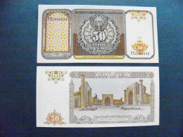 Banknote Uzbekistan Unc 50 Sum 1994 P-78 Coat Of Arms Esplanade  Medersas Samarkand - Uzbekistán