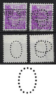 Switzerland 1899/1966 2 Stamp With Perfin O By Industrial Services Of The City Of Geneva Lochung Perfore Normal & Freak - Perfin