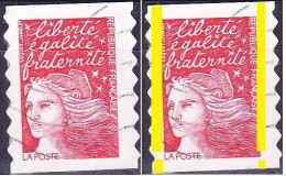 Variété Avec Bande De Phosphore à Cheval, Sur Timbre Rouge Oblitéré Marianne De Luquet N°3085 - 1997-2004 Marianne Of July 14th