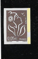 Lamouche 0.05 € Bistre Noir ITVF Type II YT 3754a Non Dentelé Accidentel AVEC PHOSPHO A CHEVAL. Très Rare! - Unused Stamps