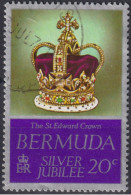 1977 Bermuda ° Mi:BM 337, Sn:BM 348, Yt:BM 336, St. Edward's Crown,  Silver Jubilee Of Queen Elizabeth II - Bermuda