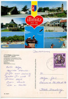 Austria 1997 Postcard Illmitz Im Seewinkel - Scenic Views & Storks; 6s. Mariastern-Gwiggen Monastry Stained Glass Stamp - Neusiedlerseeorte