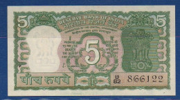 INDIA - P. 55 – 5 Rupees ND, XF/UNC-,  Serie U82 866122 - S. Jagannathan (1970) - Inde